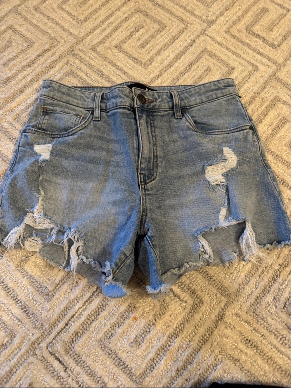 Kut from the Kloth Light Blue Distressed Jean Shorts